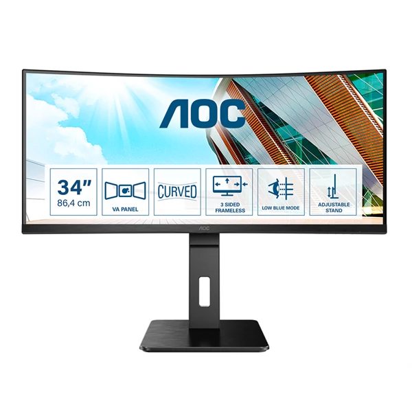 AOC Ívelt VA monitor 34