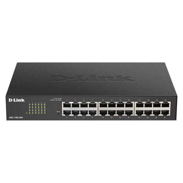 D-LINK Switch 24x1000Mbps Fémházas Menedzselhető Rackes, DGS-1100-24V2 / E