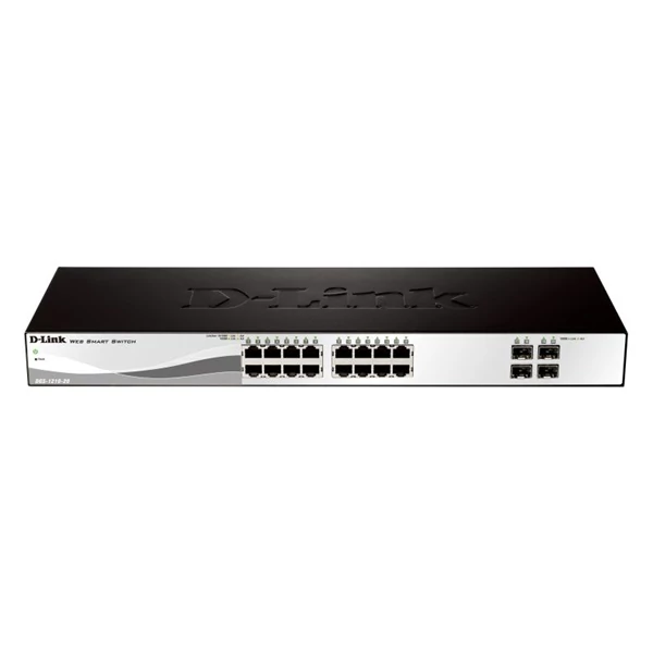 D-LINK Switch 16x1000Mbps + 4xGigabit kombó SFP Menedzselhető Rackes, DGS-1210-20 / E