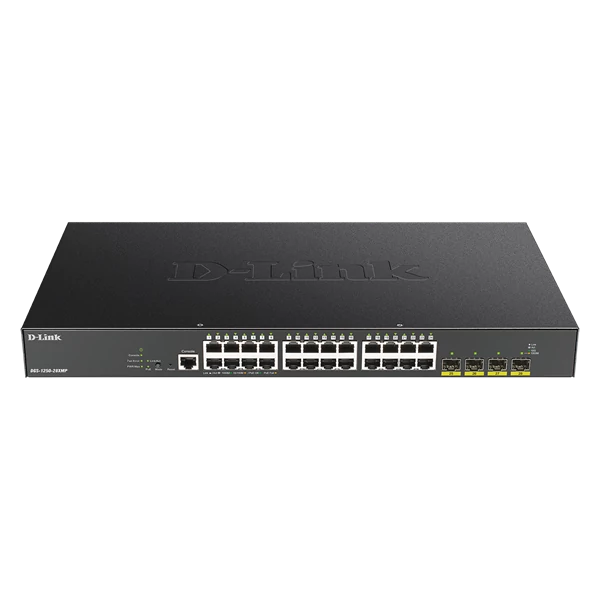 D-LINK Switch 48x10Gbps (48xPOE) + 4xGigabit SFP+ Menedzselhető Rackes, DGS-1250-52XMP