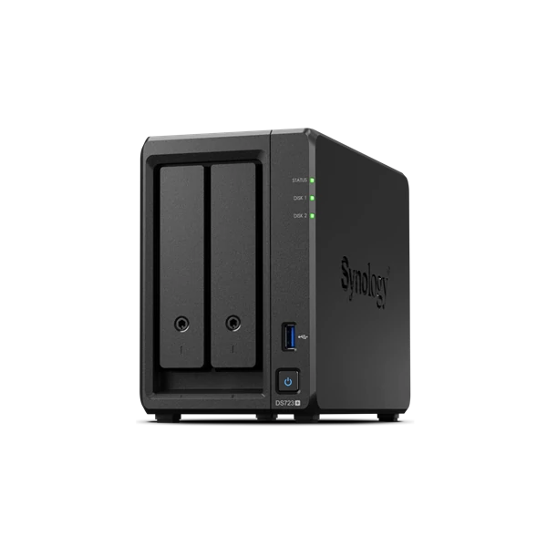 SYNOLOGY NAS 2 fiókos AMD Ryzen R1600 2x2,6GHz, 8GB DDR4 RAM, 2x1000Mbit, 1xUSB3.2Gen1 - DS723 + 8G Synology