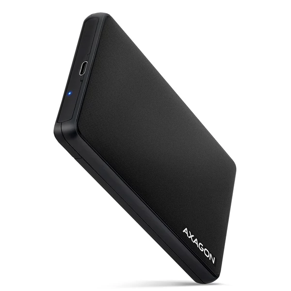 AXAGON EE25-SLC USB-C csavar nélküli külső ház HDD / SSD, fekete