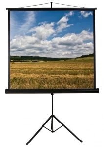 Funscreen Matt White Tripod 125x125 cm Format 1:1 + Tok Black