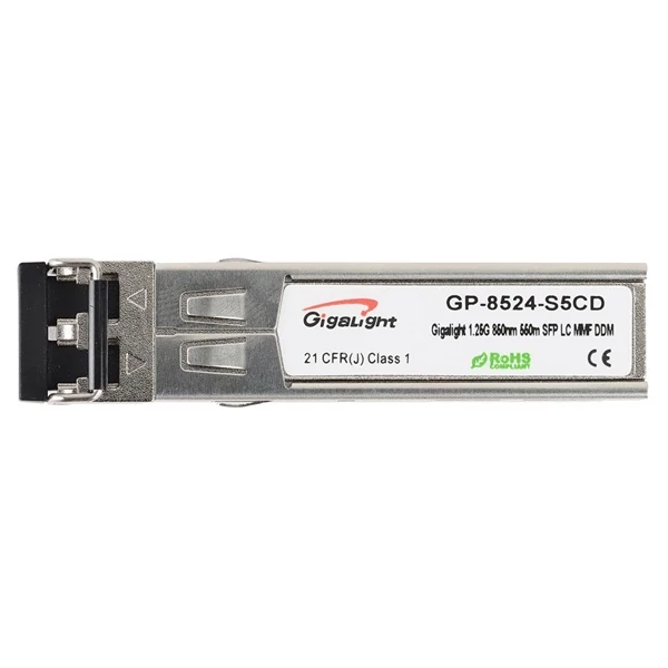 Gigalight SFP module,1.25G,850nm,550M reach,0~70 temp.range,with Digital Diagnostics Monitoring