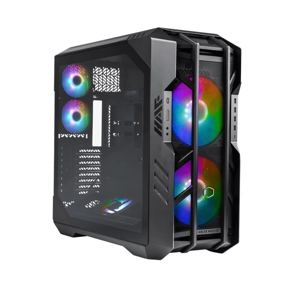 COOLER MASTER Ház ATX HAF 700 + 5db Ventilátor + ARGB Gen2 Kontroller + HUB, Tápegység nélkül, Üvegfalú, fekete Cooler Master