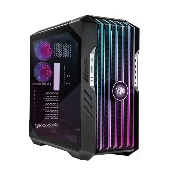 COOLER MASTER Ház ATX HAF 700 EVO + 5db Ventilátor + VGA tartó és Riser kábel, Tápegység nélkül, Üvegfalú, fekete Cooler Master