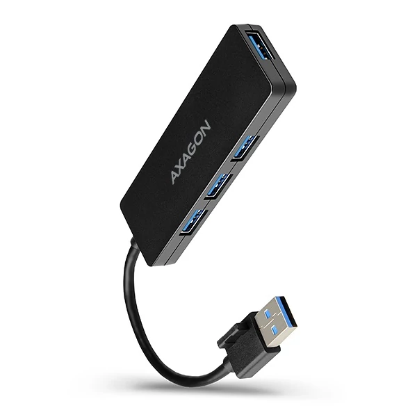 AXAGON HUE-G1A 4 portos USB 3.0 slim hub, fekete