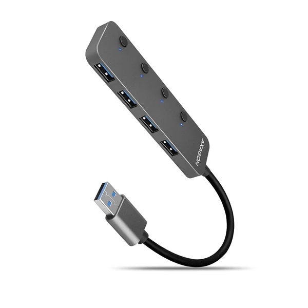 AXAGON HUE-MSA USB 3.2 Type-C 4 portos hub, ezüst