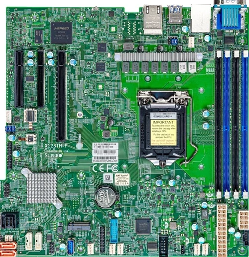 Supermicro szerver alaplap X12STH-F LGA-1200/4UDIMM/8SATA/M.2/Dual i210/microATX