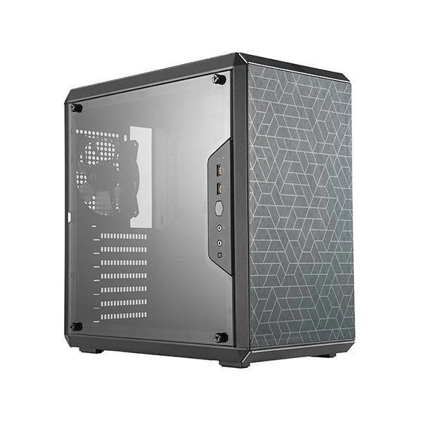 COOLER MASTER Ház ATX MASTERBOX Q500L, Mágneses előlap, Tápegység nélkül, Üvegfalú, Szürke Cooler Master