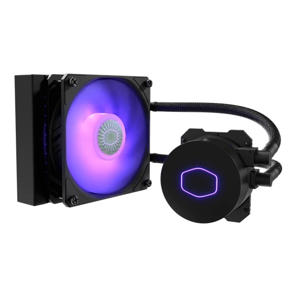 COOLER MASTER CPU hűtő MASTERLIQUID ML120L V2 RGB (vízhűtés), Fekete, (Gyárilag összeszerelt kivitel)