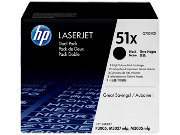 HP Q7551XD Toner Black 2x13k No.51XD (Eredeti)