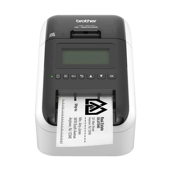 BROTHER Címkenyomtató QL-820NWBC, asztali, thermál, 2 színű nyomtatás, WiFi / LAN / Bluetooth / USB, 148mm / mp, 300dpi, Brother