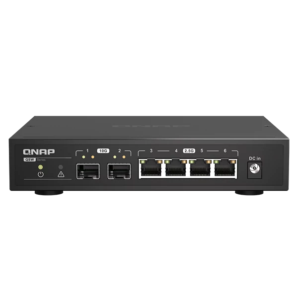 QNAP Switch 4x2500Mbps + 2x10000Mbps SFP + , Nem Menedzselhető, Asztali - QSW-2104-2S