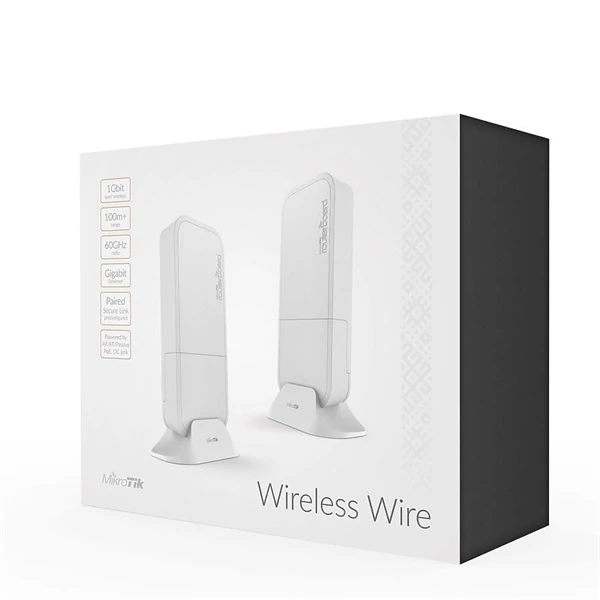 MIKROTIK Wireless Wire Access Point Point-to-Point, 60GHz, 1x1000Mbps, kültéri -  RBWAPG-60ADKIT (2db / csomag) MikroTik