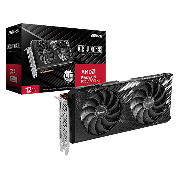 ASROCK Videokártya PCI-Ex16x AMD RX 7700XT CHALLENGER 12GB DDR6 OC ASROCK