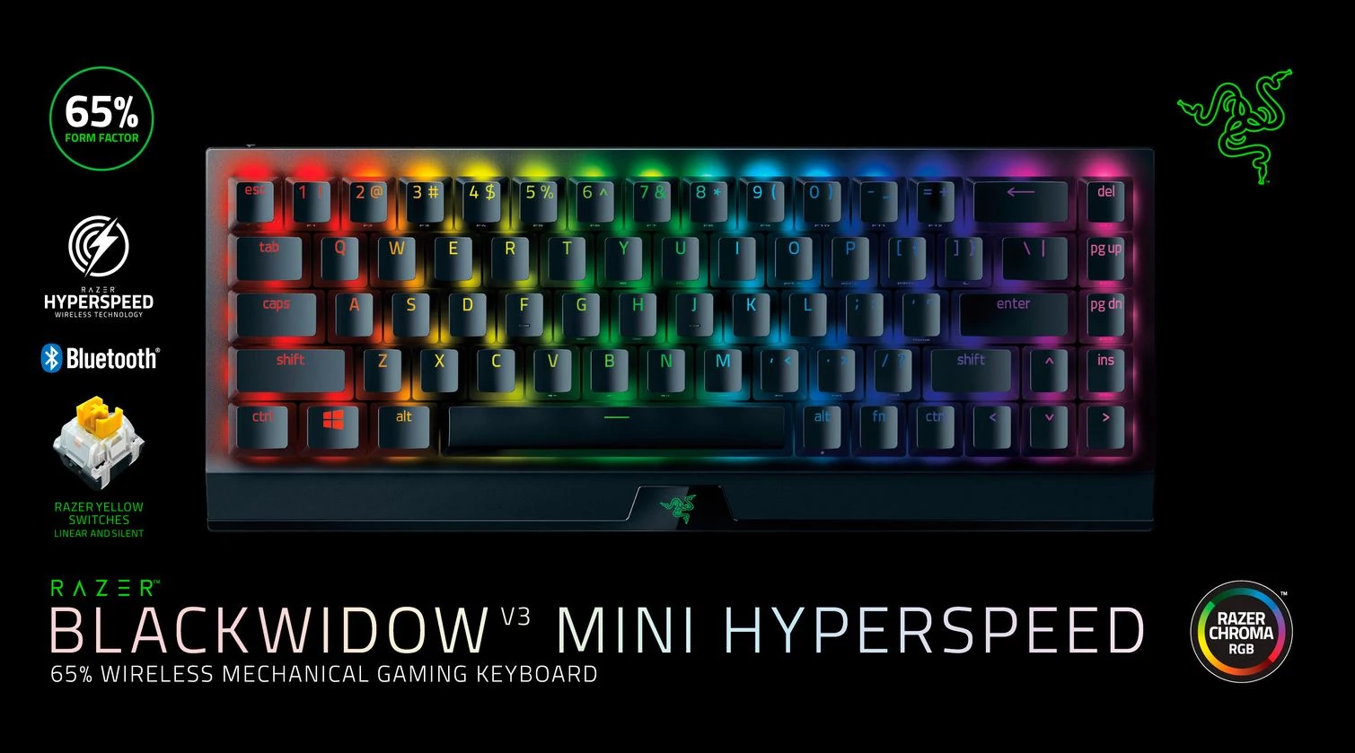 Razer BlackWidow V3 Mini HyperSpeed (Yellow Switch) - US Layout