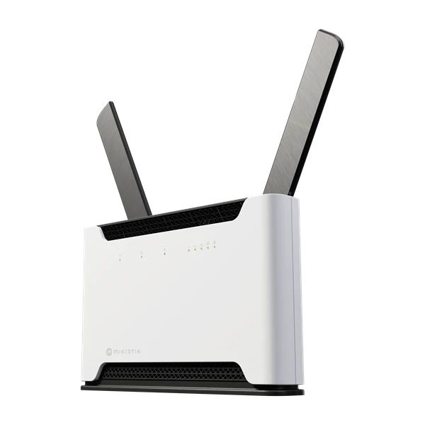 MIKROTIK Wireless Router DualBand, 4x1000Mbps+ 1x2,5Gbps, Chateau LTE18, 1xMicroSIM,Asztali -S53UG + 5HaxD2HaxD-TC&EG18-EA