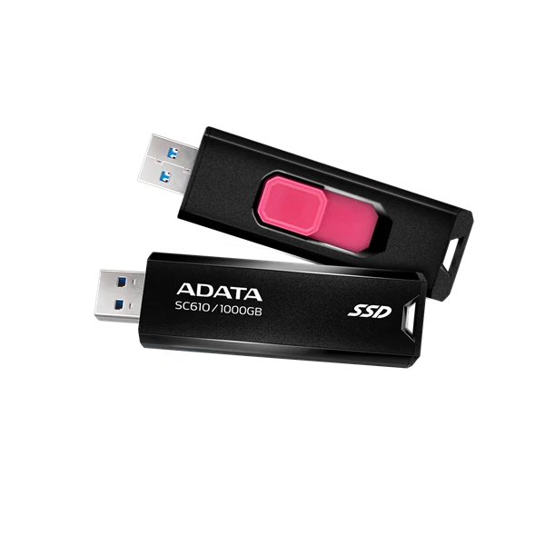 ADATA SSD Külső USB 3.2 1TB SC610, Fekete / Piros ADATA