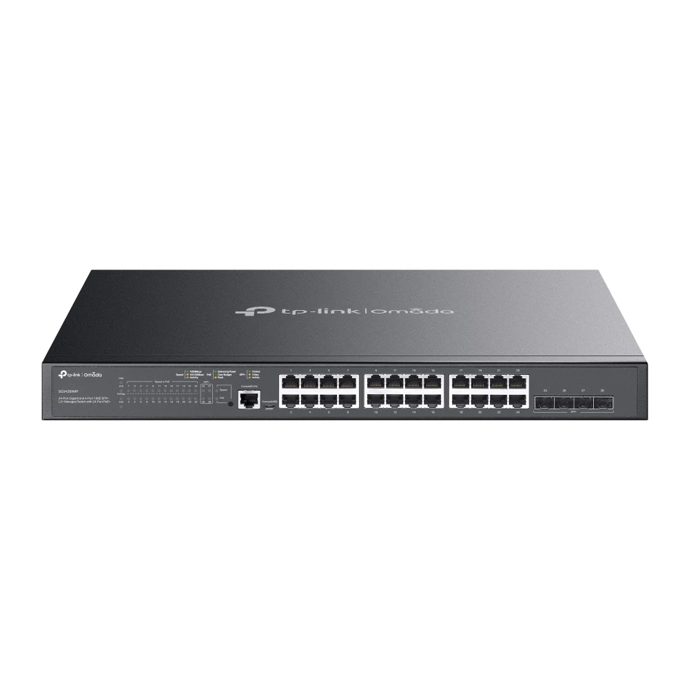 TP-LINK SG3428XMP Omada 24-Port Gigabit and 4-Port 10GE SFP+ L2+ Managed Switch