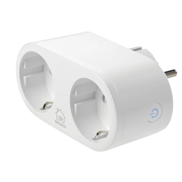 DELTACO SMART HOME SH-P02E beltéri kettes konnektor, 10A,  WIFI, energia monitoring