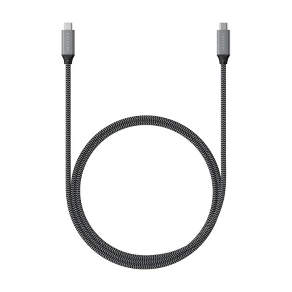 Satechi USB-C -USB-C kábel, 4.0  Braided 40 Gbps 80cm - Grey Satechi