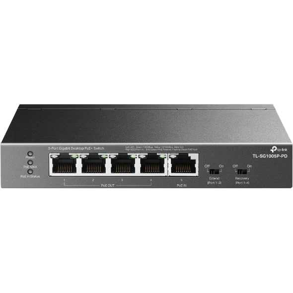 TP-LINK TL-SG1005P-PD 5-Port Gigabit Desktop PoE+ Switch with 1-Port PoE++ In an