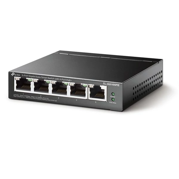 TP-LINK Switch 5x1000Mbps (4xPOE + ), TL-SG105PE