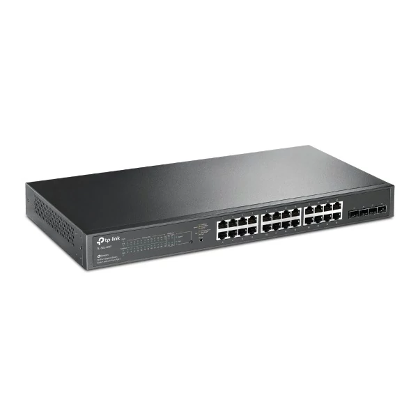 TP-LINK Switch 24x1000Mbps (24xPOE) + 4xGigabit SFP, Menedzselhető, TL-SG2428P