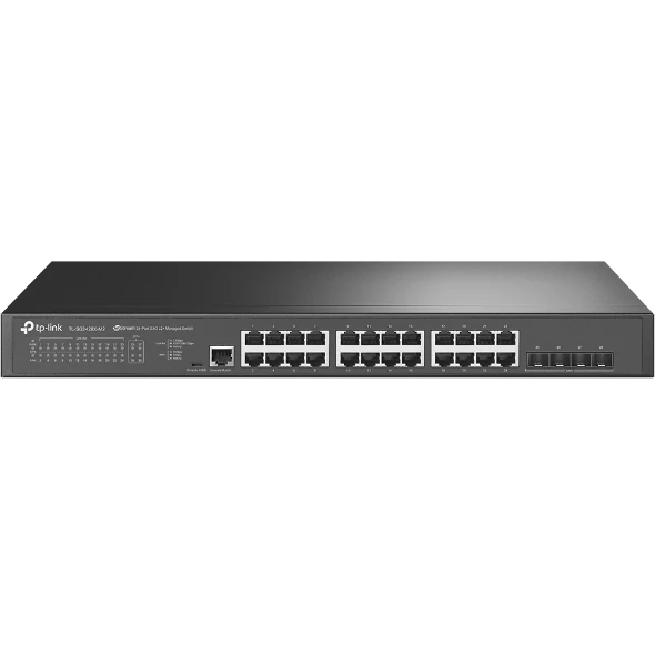 TP-LINK Switch 24x2.5Gbps + 4x10G SFP+ + 1xkonzol port Menedzselhető Rackes, TL-SG3428X-M2 TP-Link