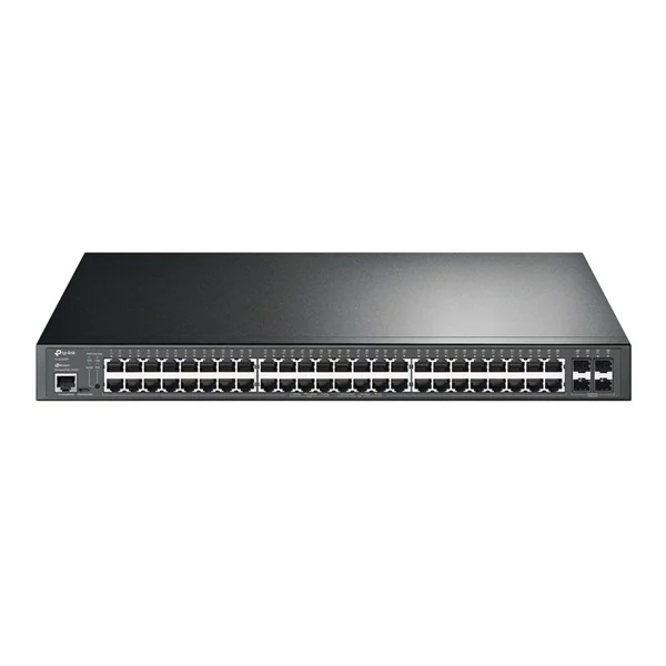 TP-LINK Switch 48x1000Mbps (48xPOE + ) + 4xGigabit SFP + 2xkonzol port, Menedzselhető Rackes, TL-SG3452P