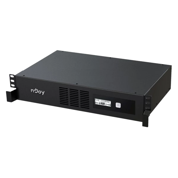 NJOY Szünetmentes Code 2000, 2000VA, 1200W, Line-Interactive, rack (2U), LCD display