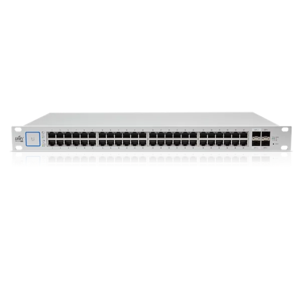 UBiQUiTi Switch 48x1000Mbps (POE + ) + 2x10Gbps SFP+ + 2x1000Mbps SFP, Menedzselhető, Rackes - US-48-500W