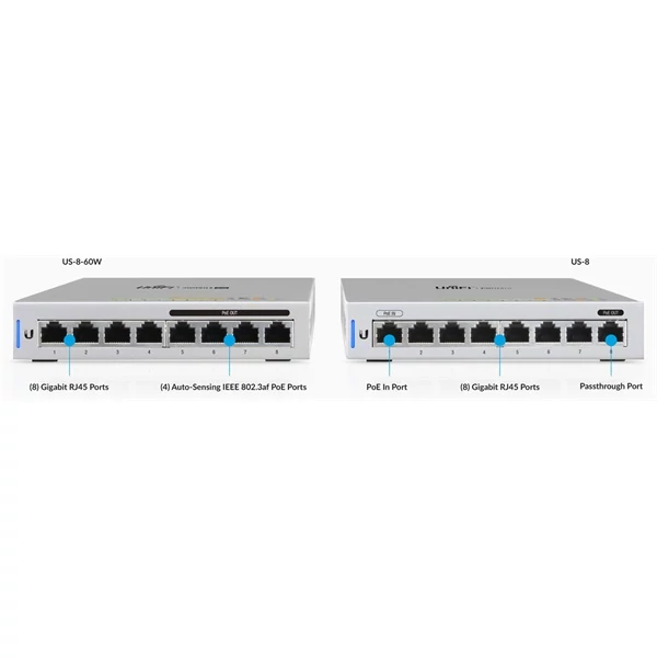 UBiQUiTi Switch 8x1000Mbps, Menedzselhető, Asztali - US-8