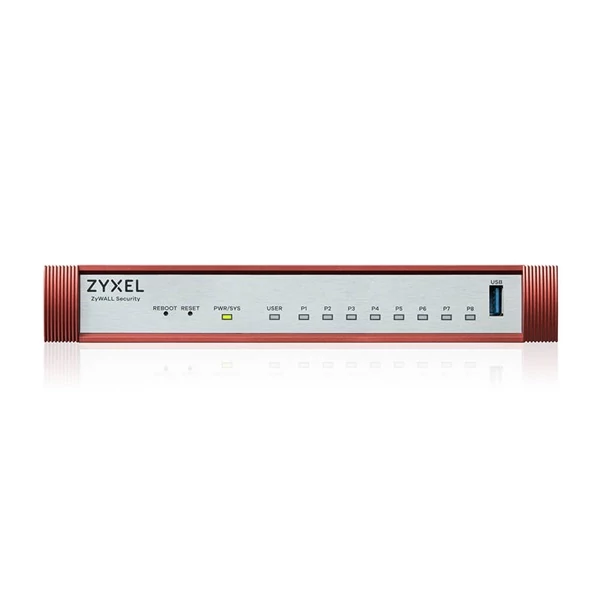 ZYXEL Tűzfal 8x1-GbE port + 1xUSB 3.0 + 1xkonzol port, USGFLEX100H-EU0101F Zyxel