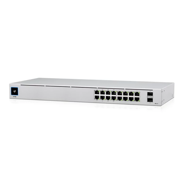 UBiQUiTi Switch 16x1000Mbps (8xPOE + ) + 2x1000Mbps SFP, Menedzselhető, Rackes - USW-16-POE