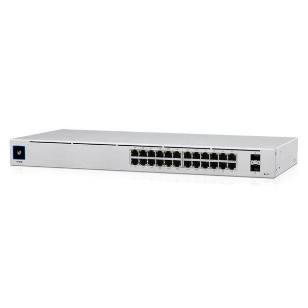 UBiQUiTi Switch 24x1000Mbps (16xPOE + ), 2x1000Mbps SFP, Menedzselhető, Rackes - USW-24-POE