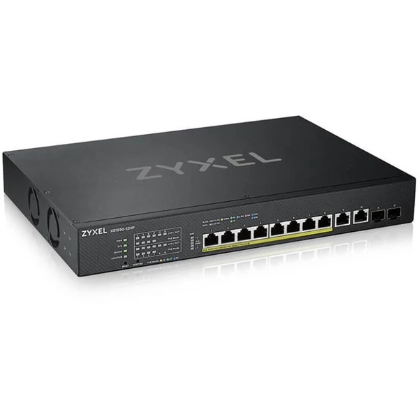 ZYXEL Switch 10x10Gpbs (8xPOE) + 2xGigabit SFP + , Menezdselhető Rackes, XS1930-12HP-ZZ0101F