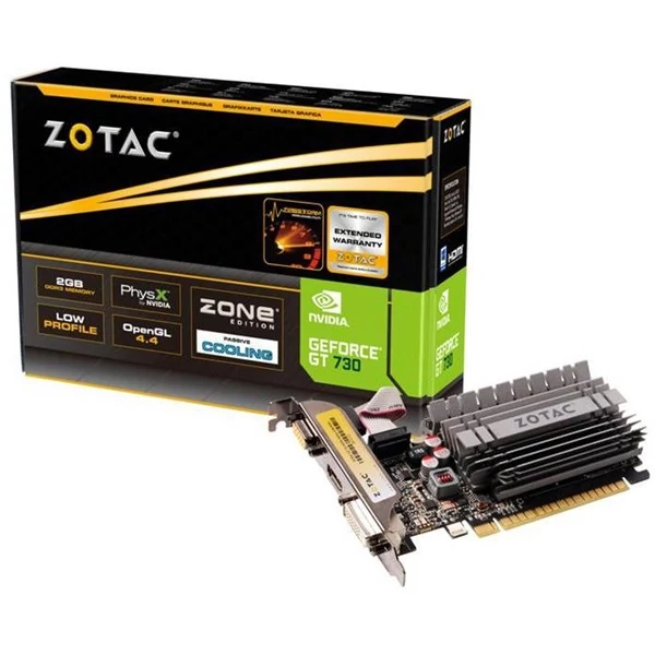 ZOTAC Videókártya PCI-Ex16x nVIDIA GT 730 2GB DDR3 Zone Edition ZOTAC