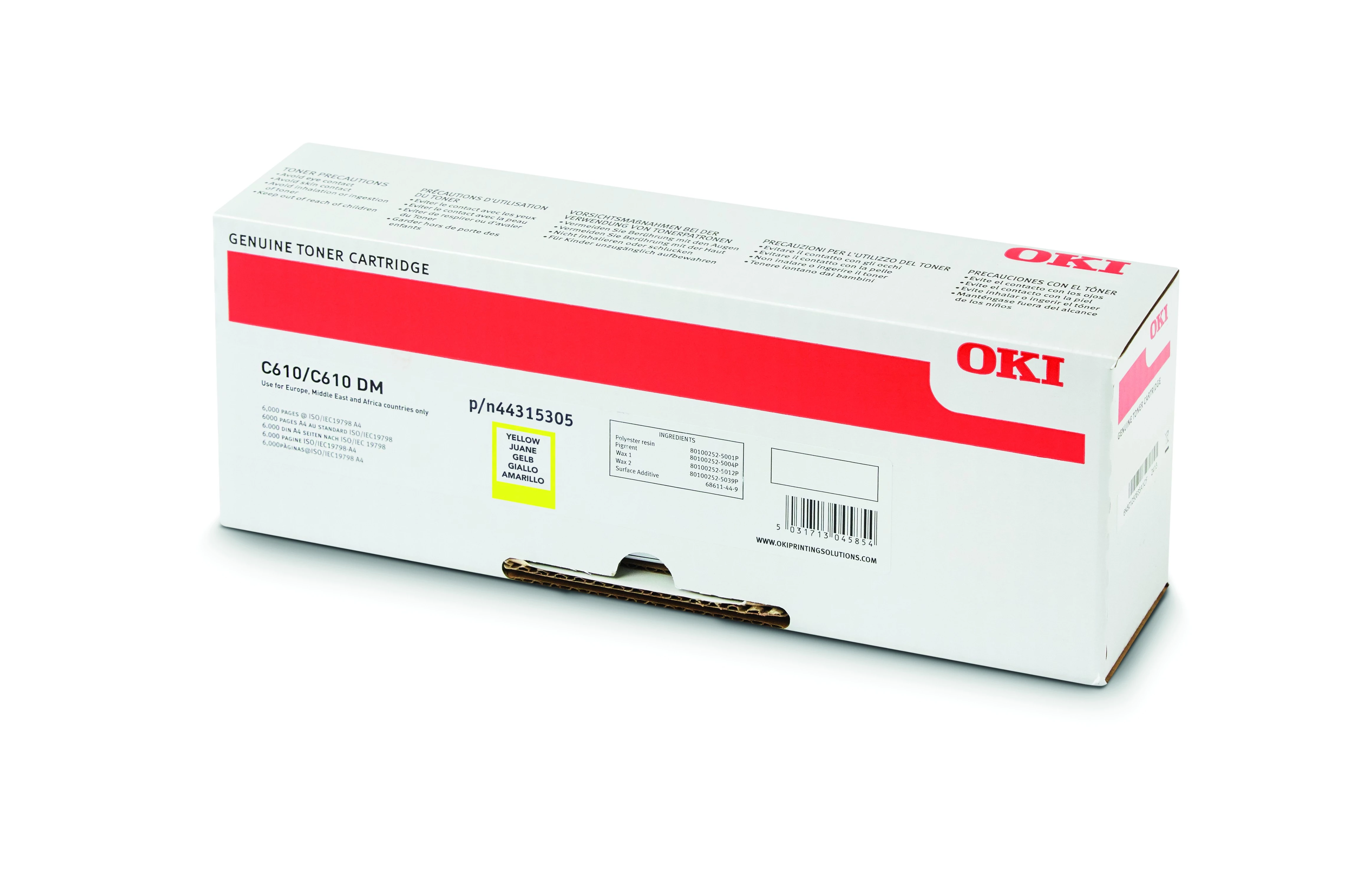 OKI C610 Toner Yellow 6k (Eredeti)