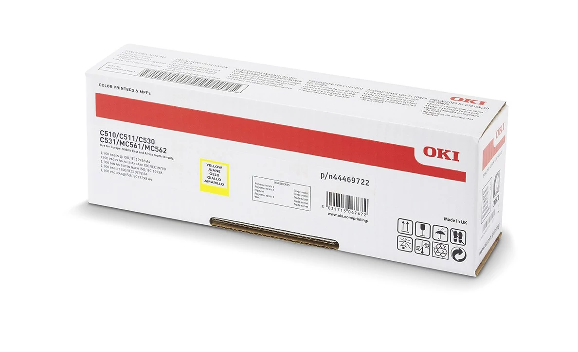 Oki C510/530/MC562 Toner Yellow 5K (Eredeti)