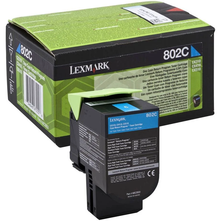 Lexmark CX310/410/510 Return Toner Cyan 1K (Eredeti) 80C20C0