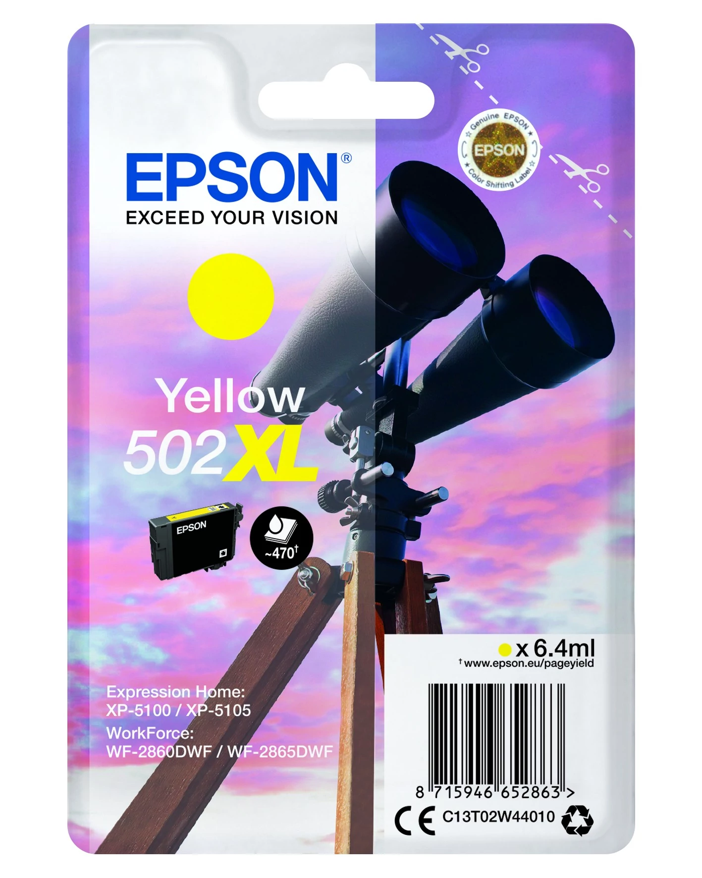 Epson T02W4 Patron Yellow 6,4ml (Eredeti)