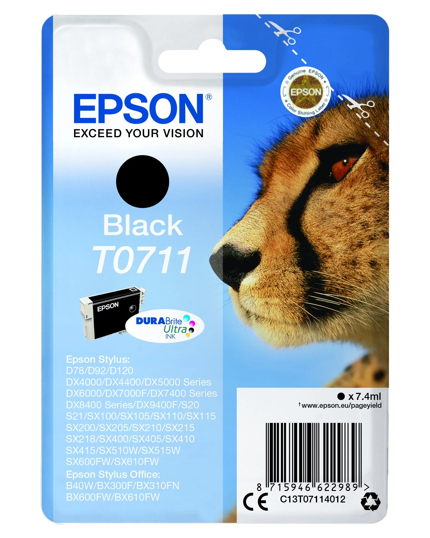 Epson T0711 Patron Black 7,4ml (Eredeti)