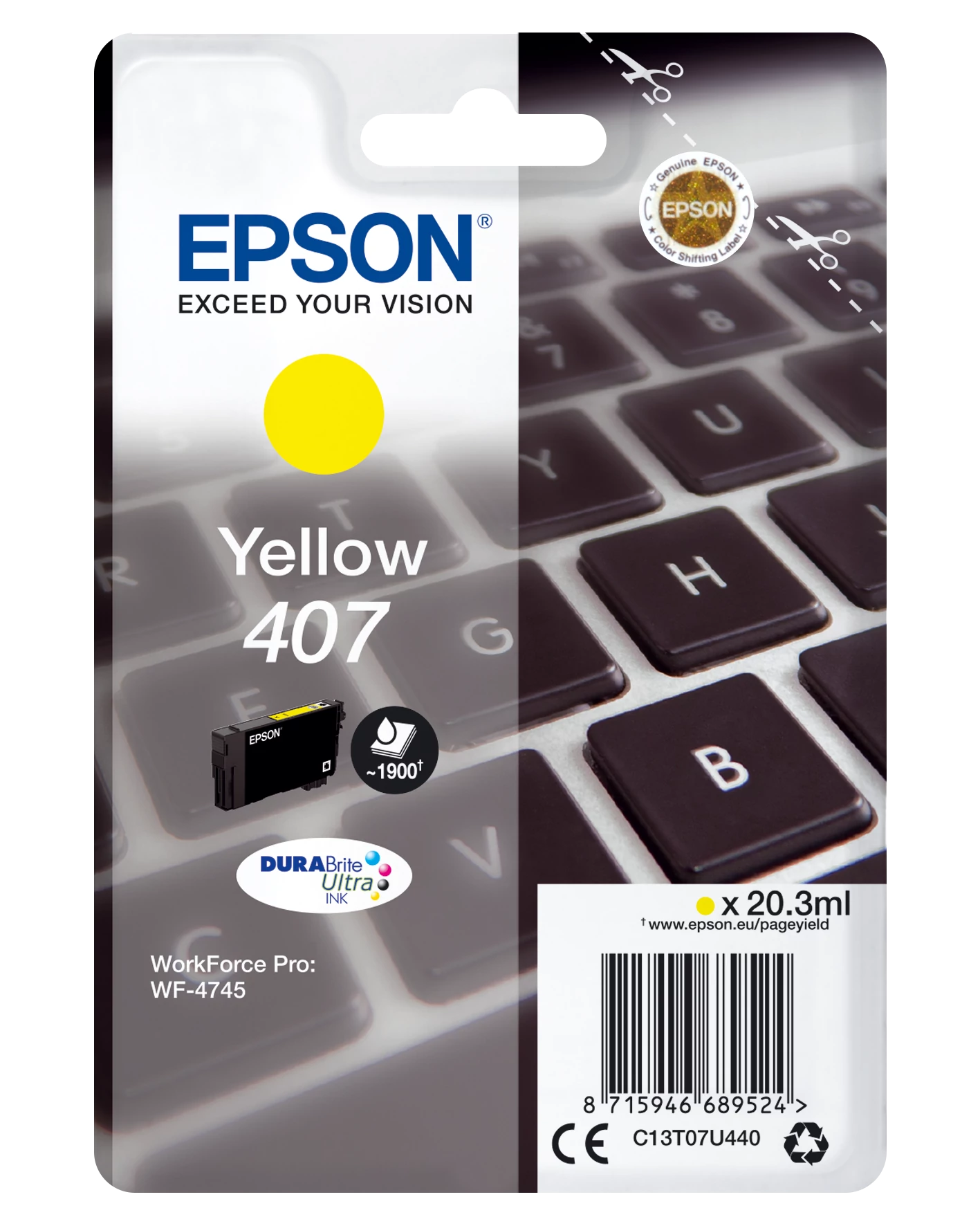 Epson T07U4 Patron Yellow 20,3ml /o/