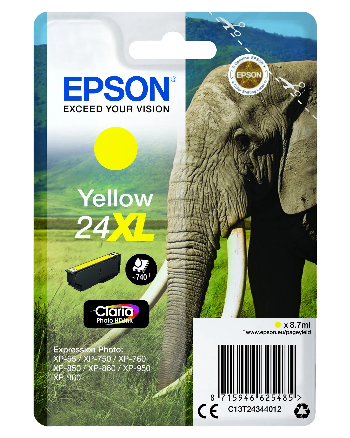 Epson T2434 Patron Yellow 8,7ml 24XL (Eredeti)