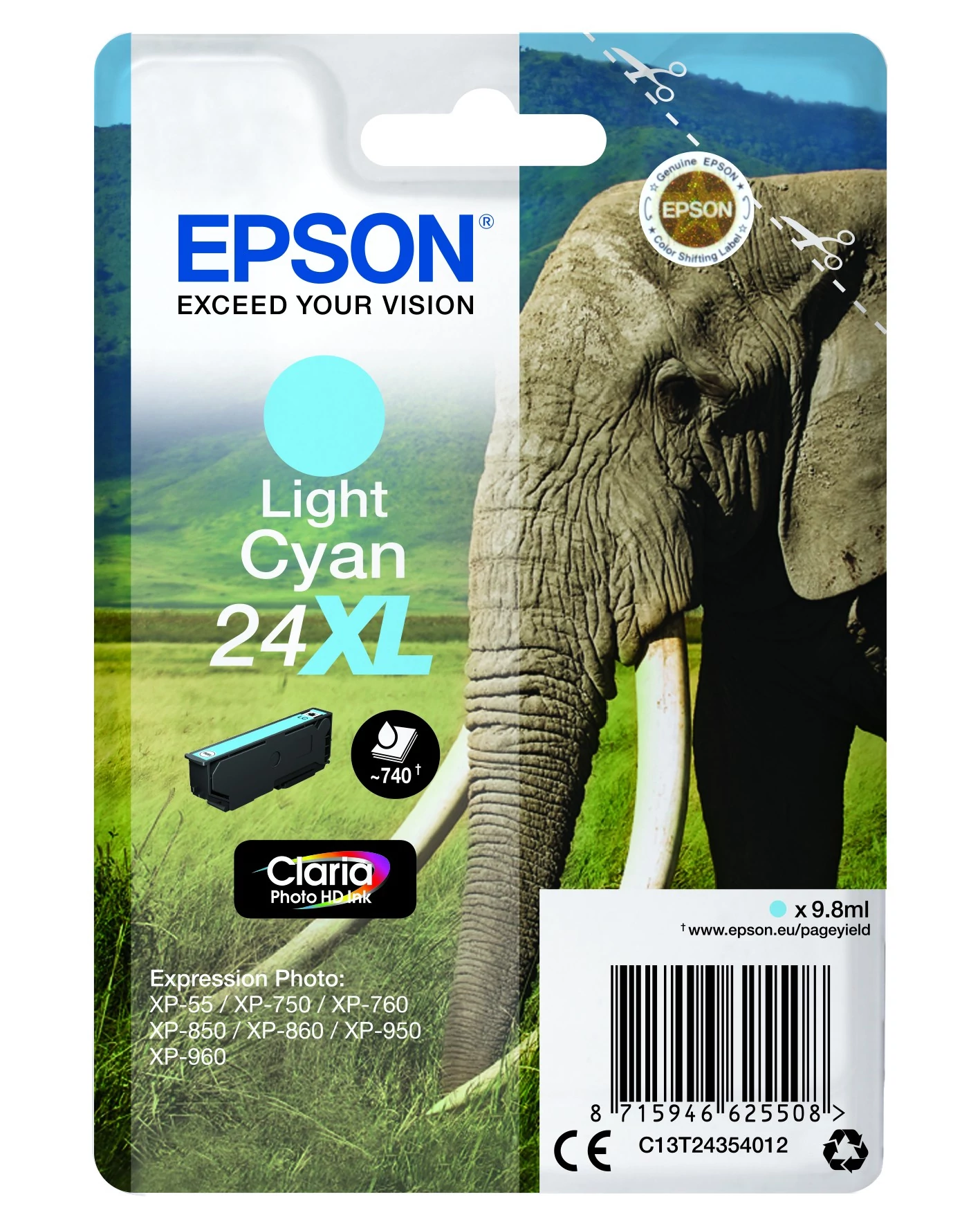 Epson T2435 Patron Light Cyan 9,8ml 24XL (Eredeti)