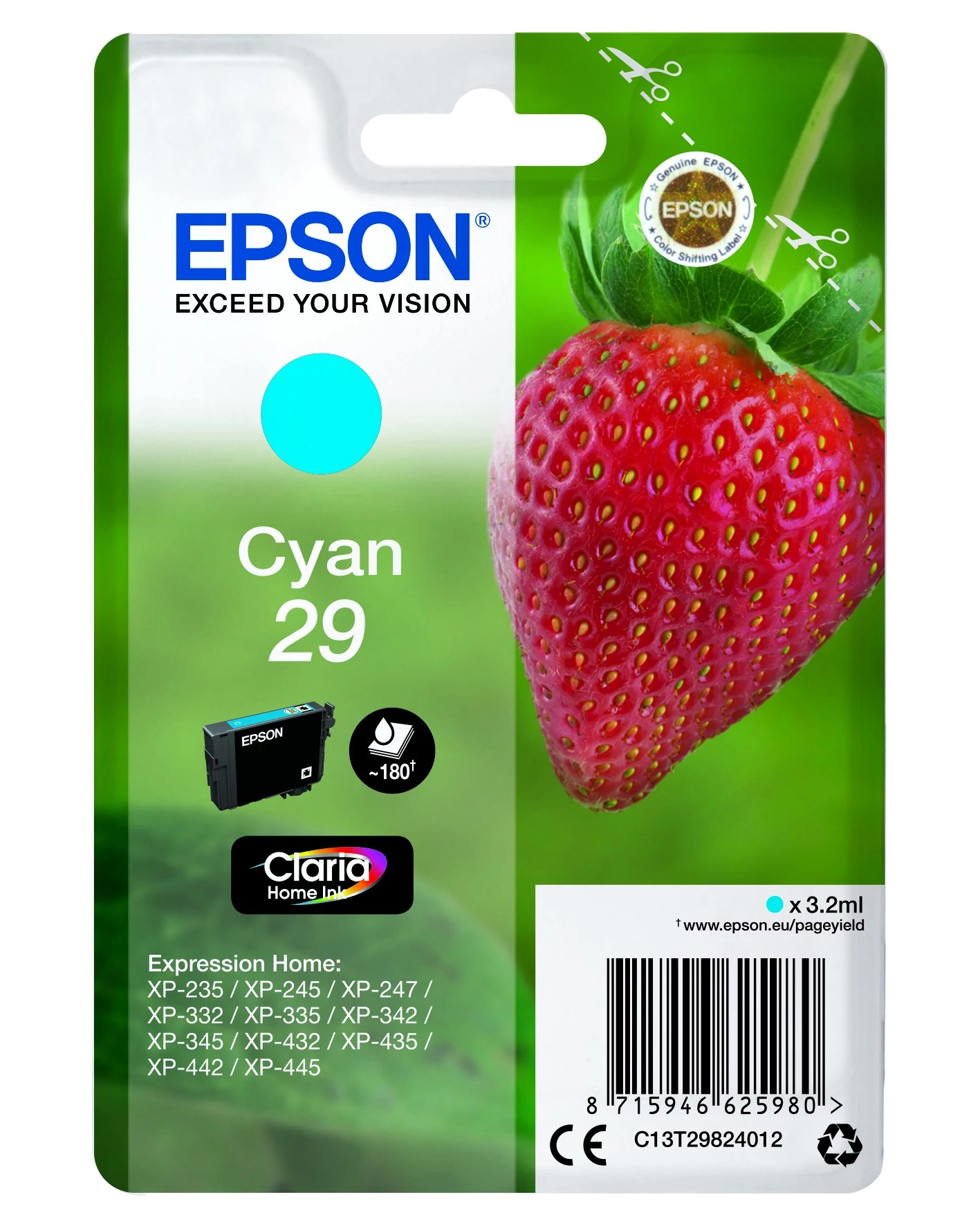 Epson T2982 Patron Cyan 3,2ml (Eredeti)