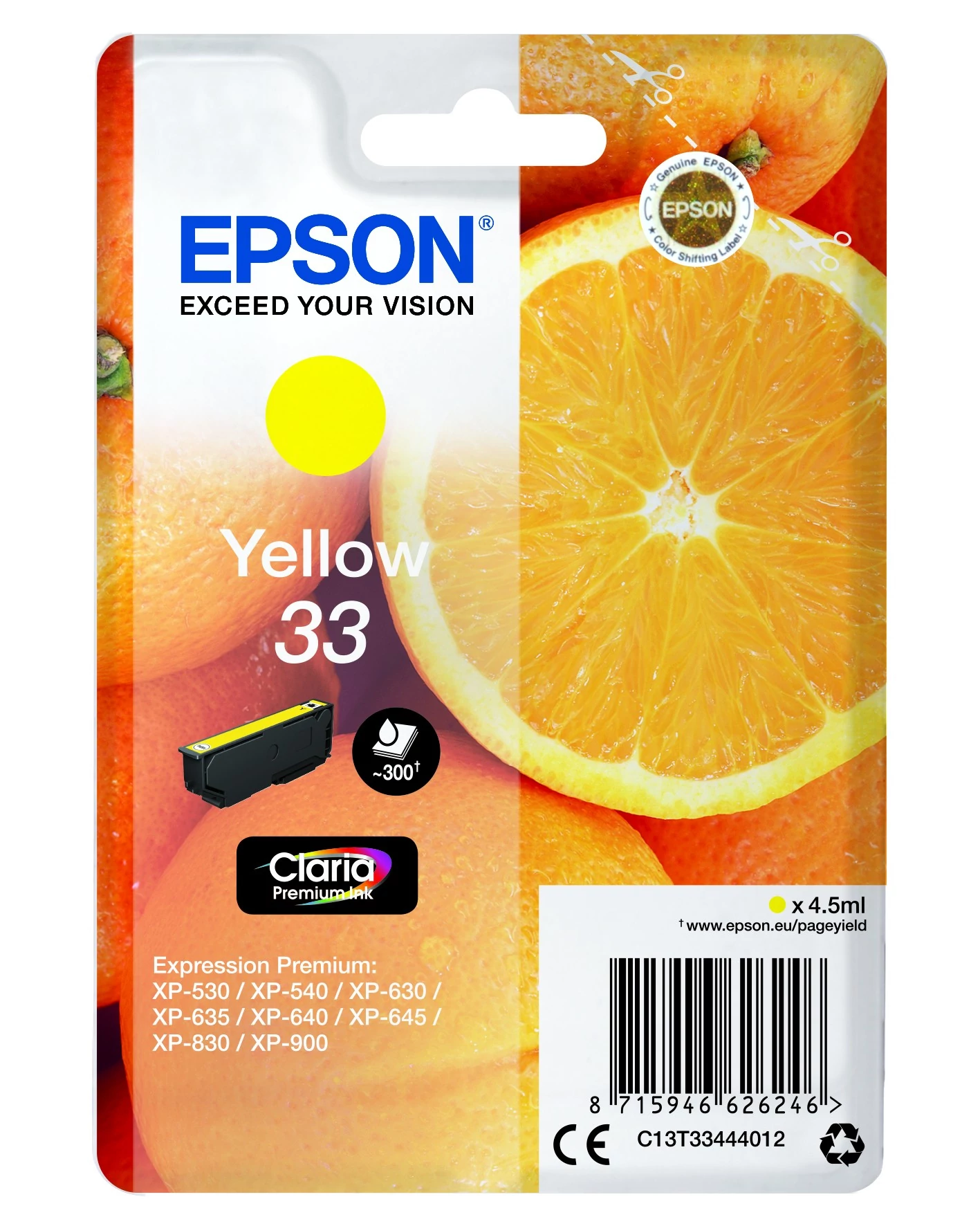 Epson T3344 Patron Yellow 4,5ml (Eredeti)