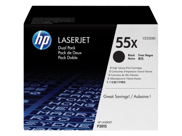 HP CE255XD Toner Black 2x12,5k No.55XD (Eredeti)